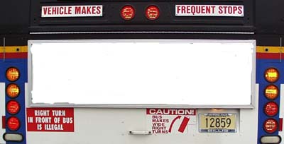 LEDs on back of a bus