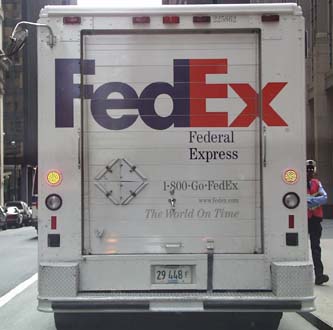 LEDs on FedEx delivery truck
