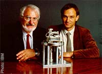 Binning and Rohrer with their Nobel prize