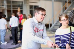 Volunteers explain science at engineering expo