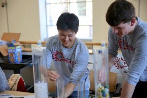 Volunteers explain science at engineering expo