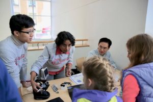 Volunteers explain science at engineering expo