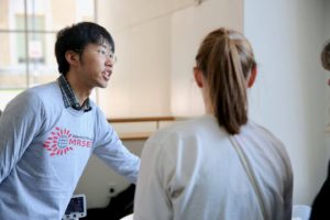 Volunteers explain science at engineering expo