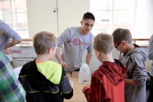 Volunteers explain science at engineering expo