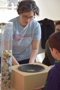 Volunteers explain science at engineering expo