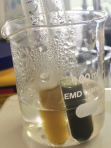 An RET participant performs an experiment