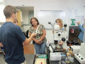 RET fellows tour a research lab