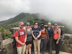 The Wisconsin RET 2019 cohort poses in the Cloud Forest in Puerto Rico