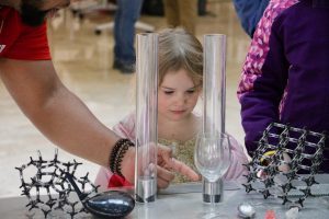 A visitor enjoys our demos