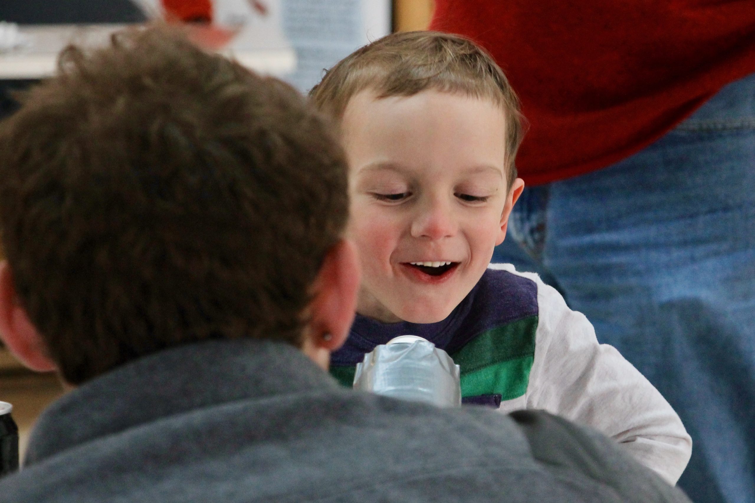 A visitor enjoys our demos