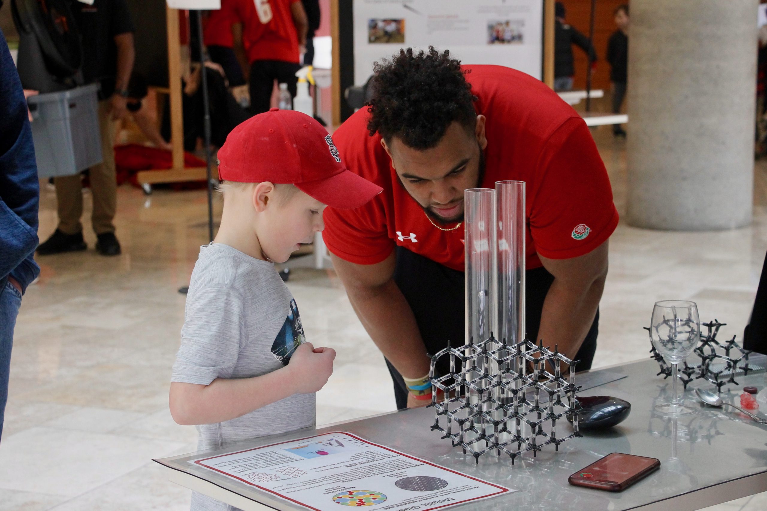 A visitor enjoys our demos
