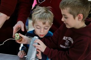 2 young Visitors enjoy our demos