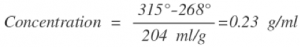 Concentration equation with measured values