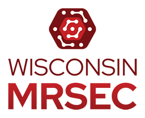 Wisconsin MRSEC red and white logo. Red letters say Wisconsin MRSEC